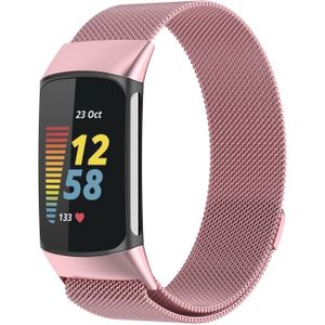 Strap-it Fitbit Charge 5 Milanese band (rosé pink)