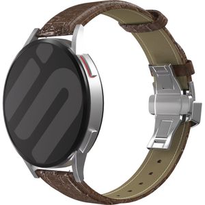 Strap-it Huawei Watch GT 3 Pro 43mm luxe leren band (donkerbruin)