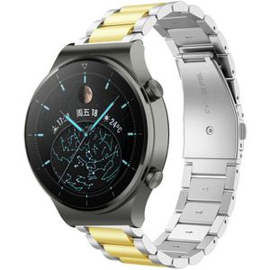Strap-it Huawei Watch GT 2 Pro stalen band (zilver/goud)