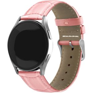Strap-it Huawei Watch GT 3 42mm leather crocodile grain bandje (zand roze)