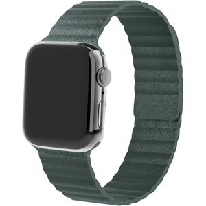 Strap-it Apple Watch 8 leren loop bandje (turquoise)