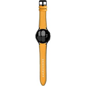 Strap-it Samsung Galaxy Watch 4 - 44mm hybrid leren bandje (geel)