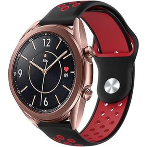 Strap-it Samsung Galaxy Watch 3 sport band 41mm (zwart/rood)