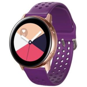 Strap-it Samsung Galaxy Watch Active siliconen bandje met gaatjes (paars)