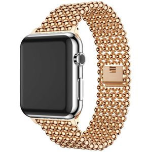 Strap-it Apple Watch 8 stalen kralen band (rosé goud)