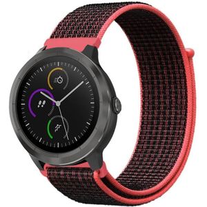 Strap-it Garmin Vivomove HR nylon bandje (zwart/koraal)