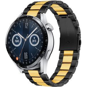 Strap-it Huawei Watch GT 3 46mm stalen band (zwart/goud)