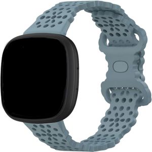 Strap-it Fitbit Versa 4 siliconen bandje met patroon (grijsblauw)