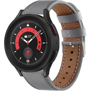 Strap-it Samsung Galaxy Watch 5 Pro leren bandje (grijs)