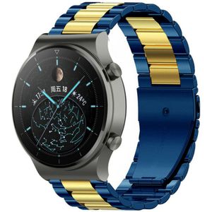 Strap-it Huawei Watch GT 2 Pro stalen band (blauw/goud)