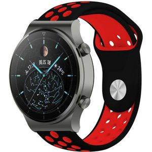 Strap-it Huawei Watch GT 2 Pro sport band (zwart/rood)
