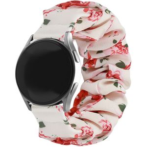 Strap-it Samsung Galaxy Watch 6 Classic 43mm scrunchie bandje (bloemen)