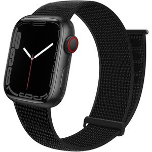 Strap-it Apple Watch 8 nylon loop bandje (zwart)