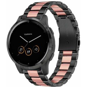 Strap-it Garmin Vivoactive 4s stalen band - 40mm - zwart/roze