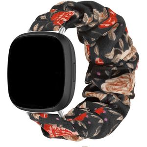 Strap-it Fitbit Sense scrunchie bandje (bloemen)