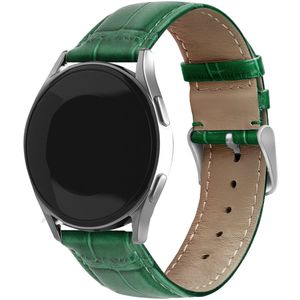 Strap-it Xiaomi Watch S1 leather crocodile grain band (groen)