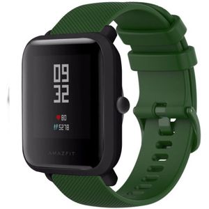 Strap-it Amazfit Bip Luxe Siliconen bandje (legergroen)