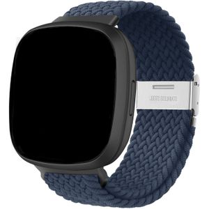 Strap-it Fitbit Sense verstelbaar gevlochten bandje (donkerblauw)