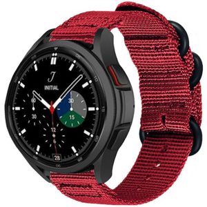 Strap-it Samsung Galaxy Watch 4 Classic 46mm nylon gesp band (rood)