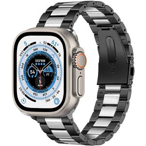 Strap-it Apple Watch Ultra stalen band (zwart/zilver)