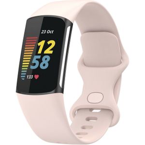 Strap-it Fitbit Charge 5 siliconen bandje (lichtroze)