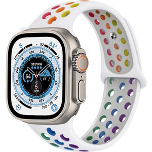 Strap-it Apple Watch Ultra sport+ band (kleurrijk wit)