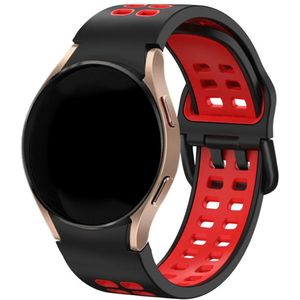 Strap-it Samsung Galaxy Watch 6 Classic 43mm sport square bandje (zwart/rood)