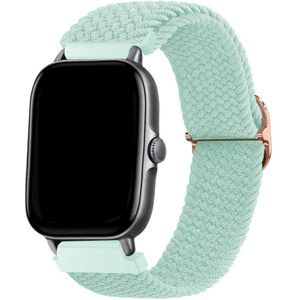 Strap-it Amazfit GTS 2 verstelbaar geweven bandje (turquoise)