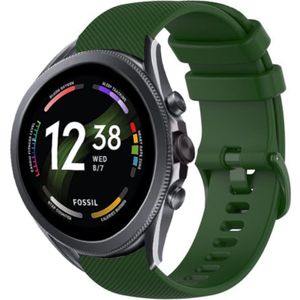 Strap-it Fossil Gen 6 44mm luxe siliconen bandje (legergroen)