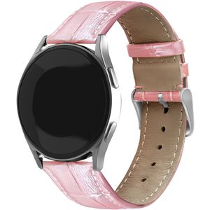 Strap-it Samsung Galaxy Watch 6 Classic 43mm leather crocodile grain band (roze)