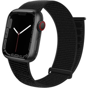 Strap-it Apple Watch 8 nylon loop bandje (zwart)