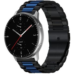 Strap-it Amazfit GTR 2 stalen band (zwart/blauw)