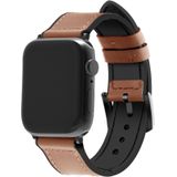 Strap-it Apple Watch 8 leren hybrid gesp bandje (bruin)