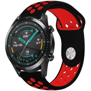 Strap-it Huawei Watch GT 2 sport band (zwart rood)