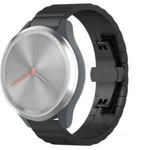 Strap-it Garmin Vivomove 3s metalen band - 39mm - zwart