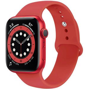 Strap-it Apple Watch 6 silicone band (rood)