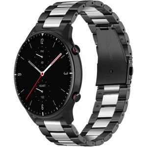 Strap-it Amazfit GTR 2 stalen band (zwart/zilver)