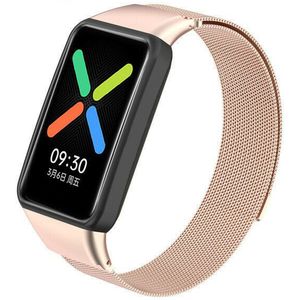 Strap-it Oppo Watch Free Milanese band (rosé goud)