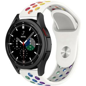 Strap-it Samsung Galaxy Watch 4 Classic 42mm sport band (wit/kleurrijk)