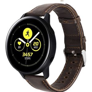 Strap-it Samsung Galaxy Watch active leren bandje (donkerbruin)