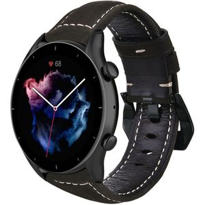 Strap-it Amazfit GTR 3 (Pro) leren band (zwart)