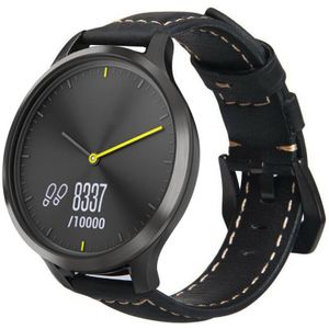 Strap-it Garmin Vivomove HR leren bandje (zwart)