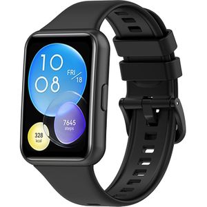 Strap-it Huawei Watch Fit 2 siliconen bandje (zwart)