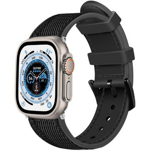 Strap-it Apple Watch Ultra nylon hybrid bandje (zwart)