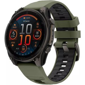 Strap-it Garmin Quatix 3 / 6x / 7x Solar sport gesp band (olijfgroen/zwart)