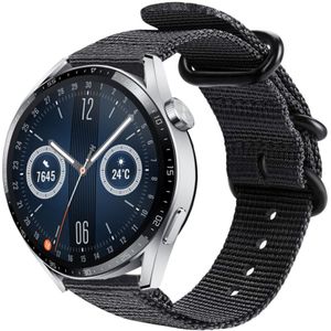 Strap-it Huawei Watch GT 3 46mm nylon gesp band (zwart)