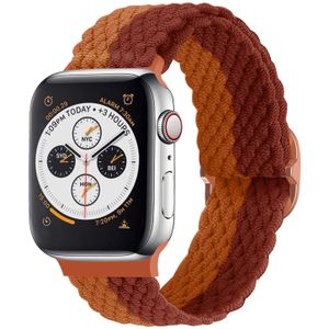 Strap-it Apple Watch verstelbaar geweven nylon bandje (bruin mix)