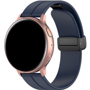 Strap-it Samsung Galaxy Watch Active D-buckle siliconen bandje (donkerblauw)