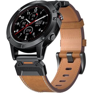 Strap-it Garmin Quatix 5 / 6 / 7 genuine leren bandje (bruin)