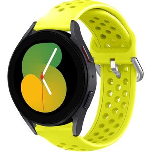 Strap-it Samsung Galaxy Watch 5 - 40mm siliconen bandje met gaatjes (geel)